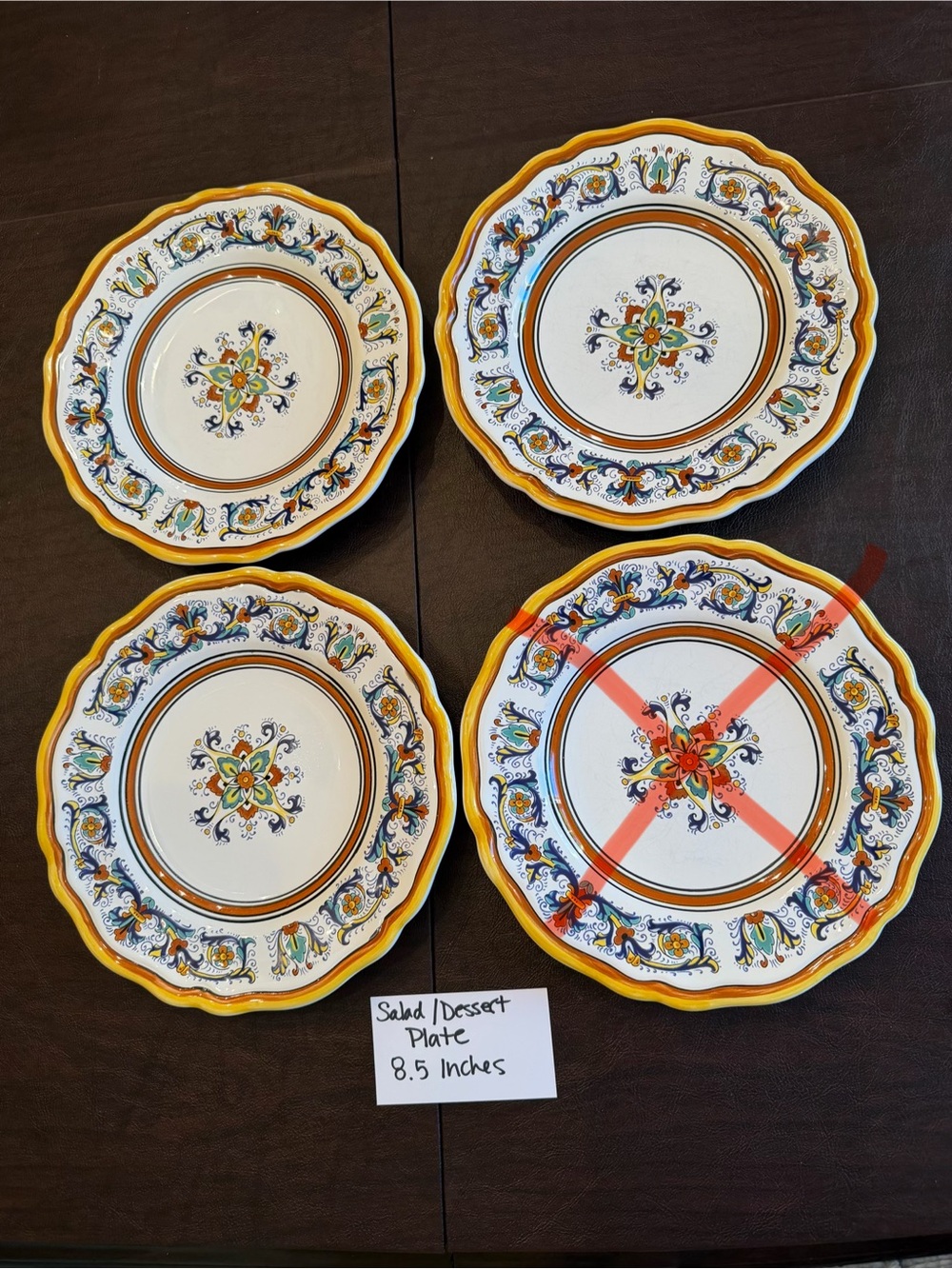 Sur la Table Nova Deruta Salad/Dessert Plate - Set of 3 (not 4)